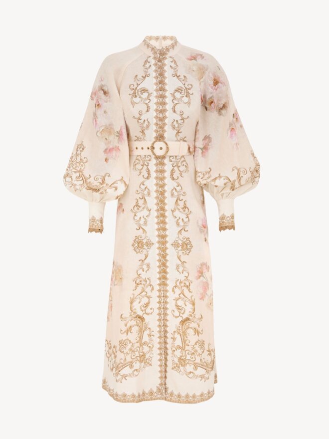 Zimmermann - HYPNOTIC BUTTONED MIDI KJOLE CREAM