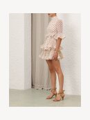 Zimmermann - PLEATED SLEEVED MINI KJOLE CREAM