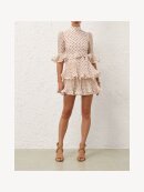 Zimmermann - PLEATED SLEEVED MINI KJOLE CREAM