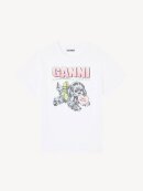 Ganni - T-SHIRT MED HVALPEPRINT HVID