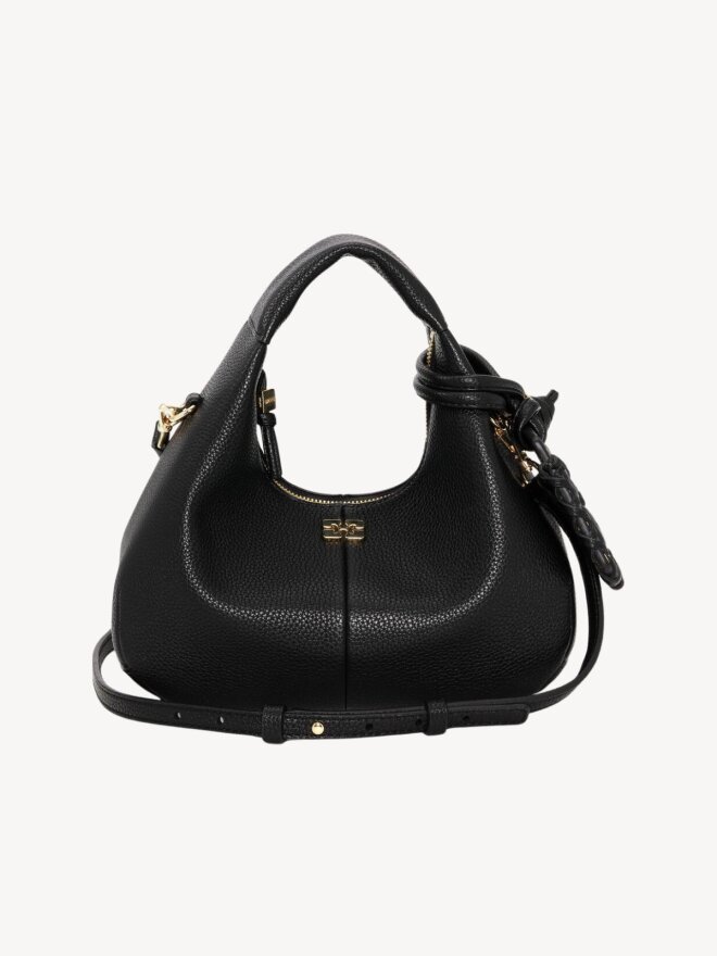 Ganni - HOBO MINI GRAINED TASKE SORT