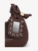Ganni - HOBO MINI GRAINED TASKE COFFEE