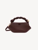 Ganni - MINI BOU BAG GRAINED COFFEE