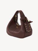 Ganni - HOBO MINI GRAINED TASKE COFFEE