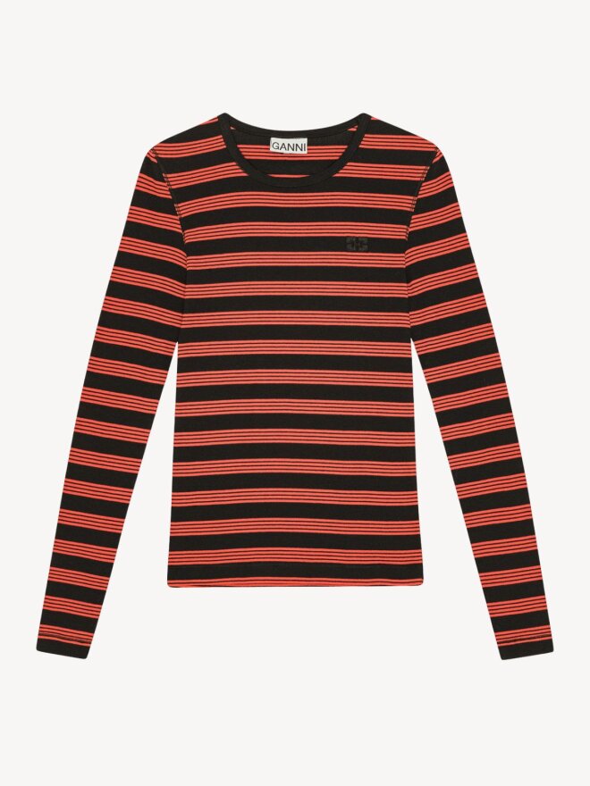 Ganni - RØDSTRIBET LANGÆRMET