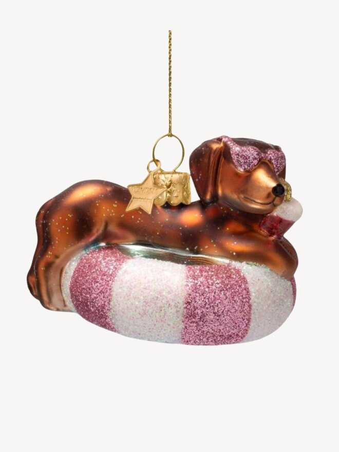 Vondels - DOG ON POOL FLOAT JULEPYNT