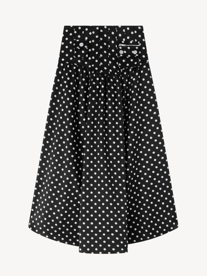 Ganni - Korsetnederdel i polkasatin