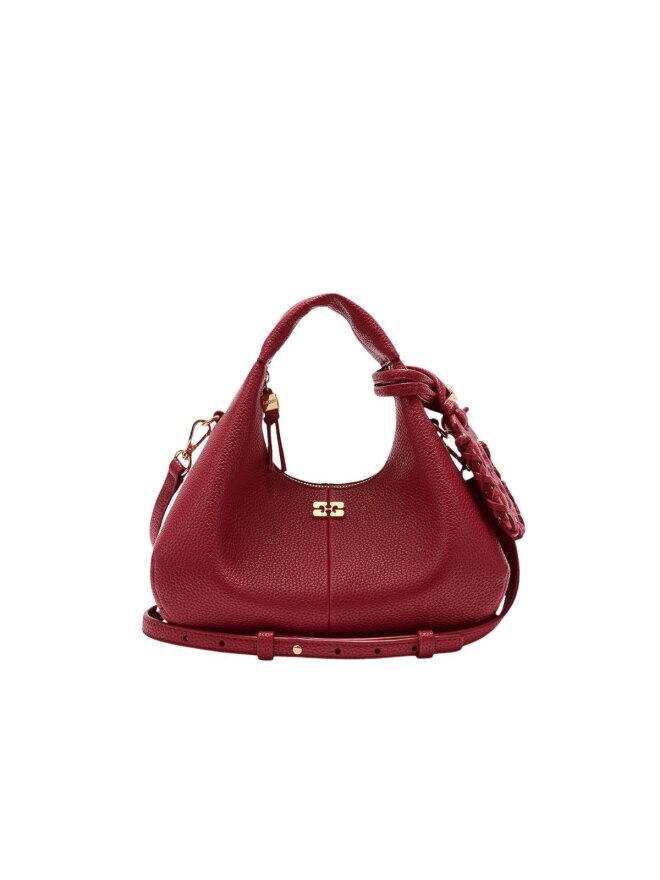 Ganni - Mini Hobo taske med grynet tekstur