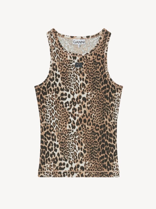 Ganni - LEOPARD TANK TOP