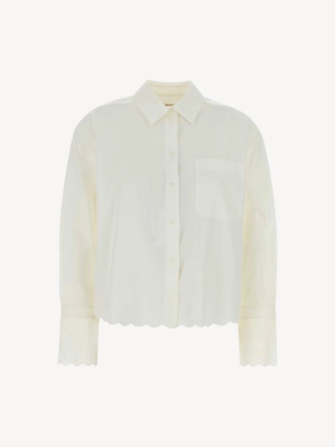 Max Mara - NEUTRO SKJORTE MED BLONDER