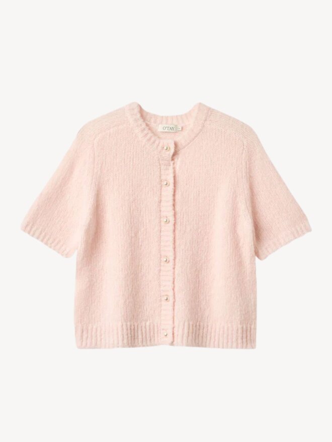 O TAY - PAMMY KORTÆRMET STRIK CARDIGAN