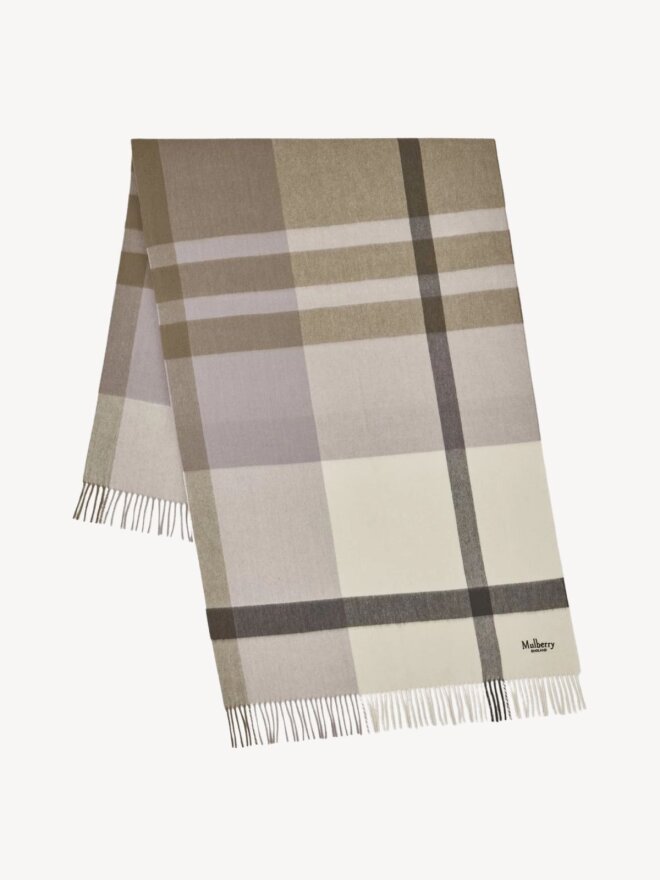 Mulberry - LARGE CHECK WOOL SCARF