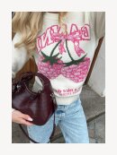 Ganni - STRIK MED HINDBÆR