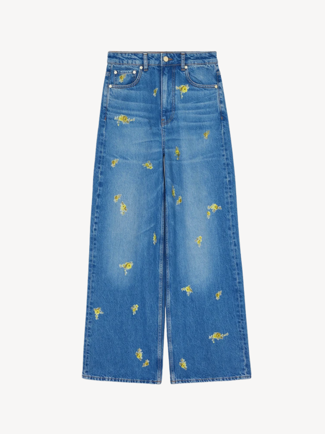 Ganni - Baggy jeans i patchwork denim