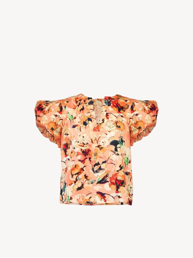 Ulla Johnson - blomstret Abril bluse med pufærmer