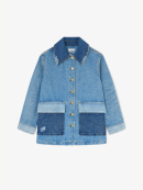 Ganni - Jakke i patchwork denim
