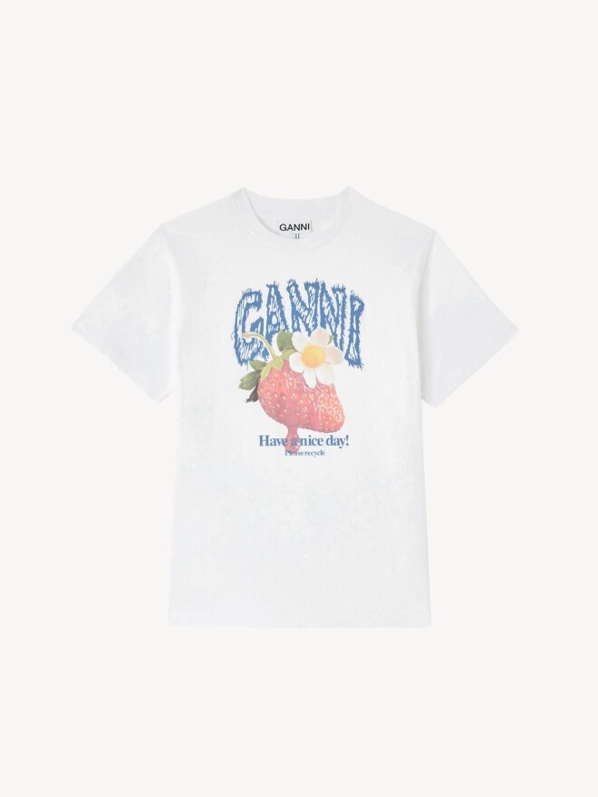 Ganni - T-shirt med jordbær
