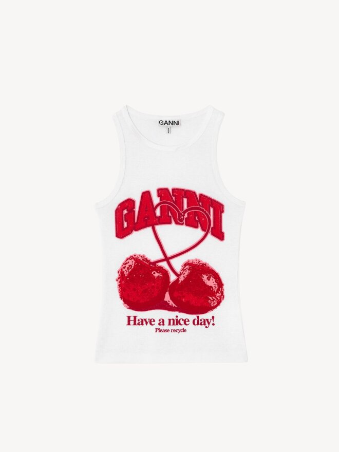 Ganni - Tanktop med kirsebær