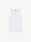 Ganni - Hvid tanktop i blød rib bomuld Ganni - Hvid tanktop i blød rib bomuld