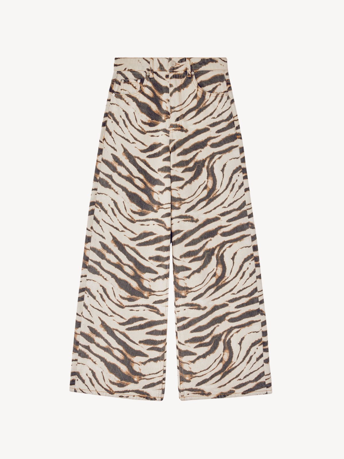 Ganni - Lari wide jeans i zebraprint denim Ganni - Lari wide jeans i zebraprint denim