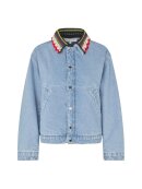 Stine Goya - Cropped denim bomberjakke