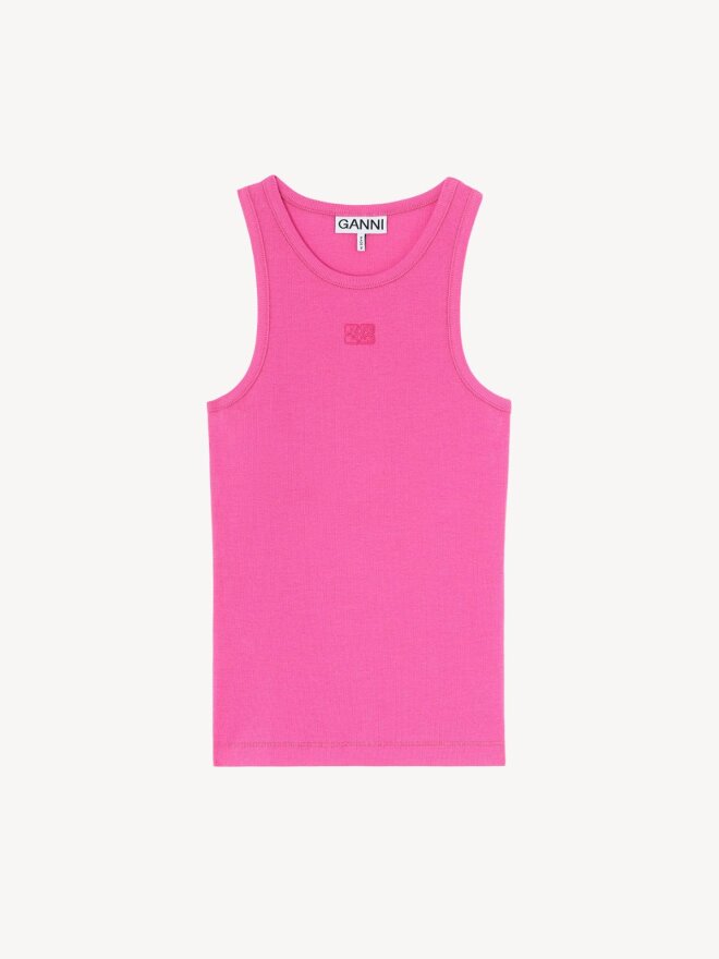 Ganni - Tanktop i pink