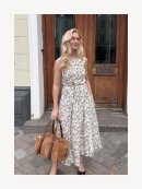 HEMISPHERE - MØNSTERET KJOLE MED BINDEBÅND