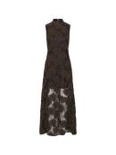 ROTATE - 3d Flower Maxi Dress Dark Brown