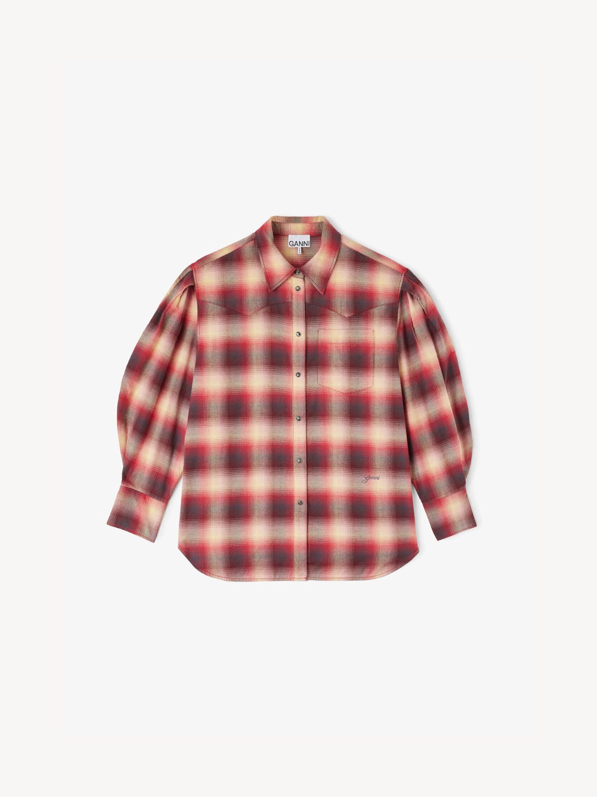 Ganni - Skjorte i rød ternet flannel Ganni - Skjorte i rød ternet flannel