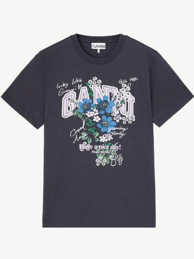 Ganni - T-SHIRT MED PRINT