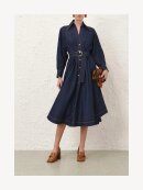 Zimmermann - DENIM MIDI SHIRT KJOLE Zimmermann - DENIM MIDI SHIRT KJOLE