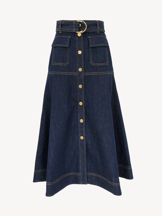 Zimmermann - DENIM MIDI SKIRT