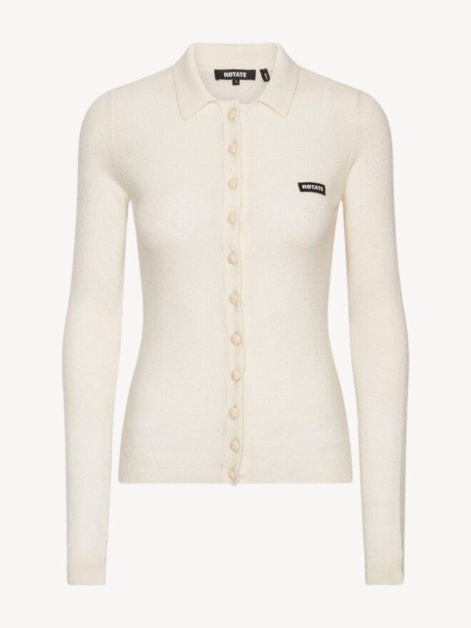 ROTATE - KNITTET POLO TOP