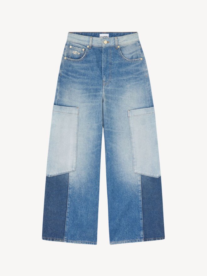 Ganni - Baggy jeans i patchwork denim