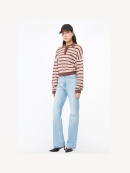 ROTATE - Slinky Knit Striped Polo
