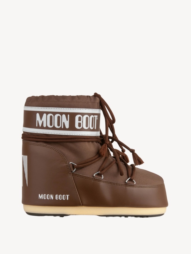 MOON BOOT - ICON LOW BROWN NYLON BOOTS