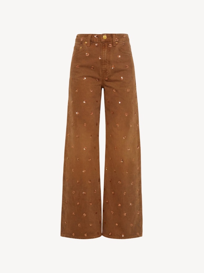 Ulla Johnson - The Willow Embellished Wide Leg Jean