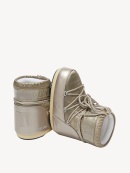 MOON BOOT - ICON LOW GLANCE PLATINUM SATIN BOOTS