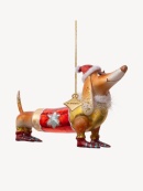 Vondels - Gravhund m. Nissehue Julekugle Vondels - Gravhund m. Nissehue Julekugle
