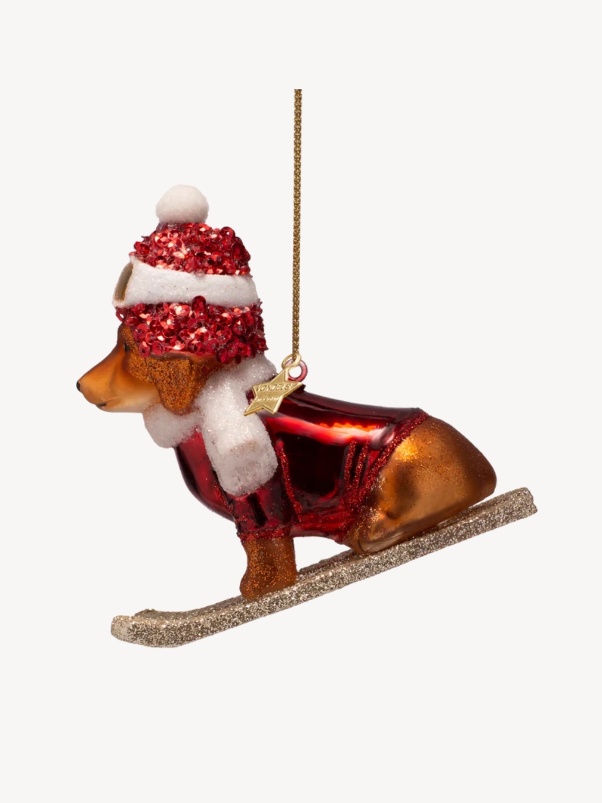 Vondels - Hund på Ski Julekugle Vondels - Hund på Ski Julekugle