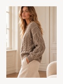 Max Mara - DALBEN Kabelstrikket Strikbluse Max Mara - DALBEN Kabelstrikket Strikbluse