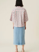 Ganni - LYSERØD OVERSIZE SEERSUCKER BLUSE