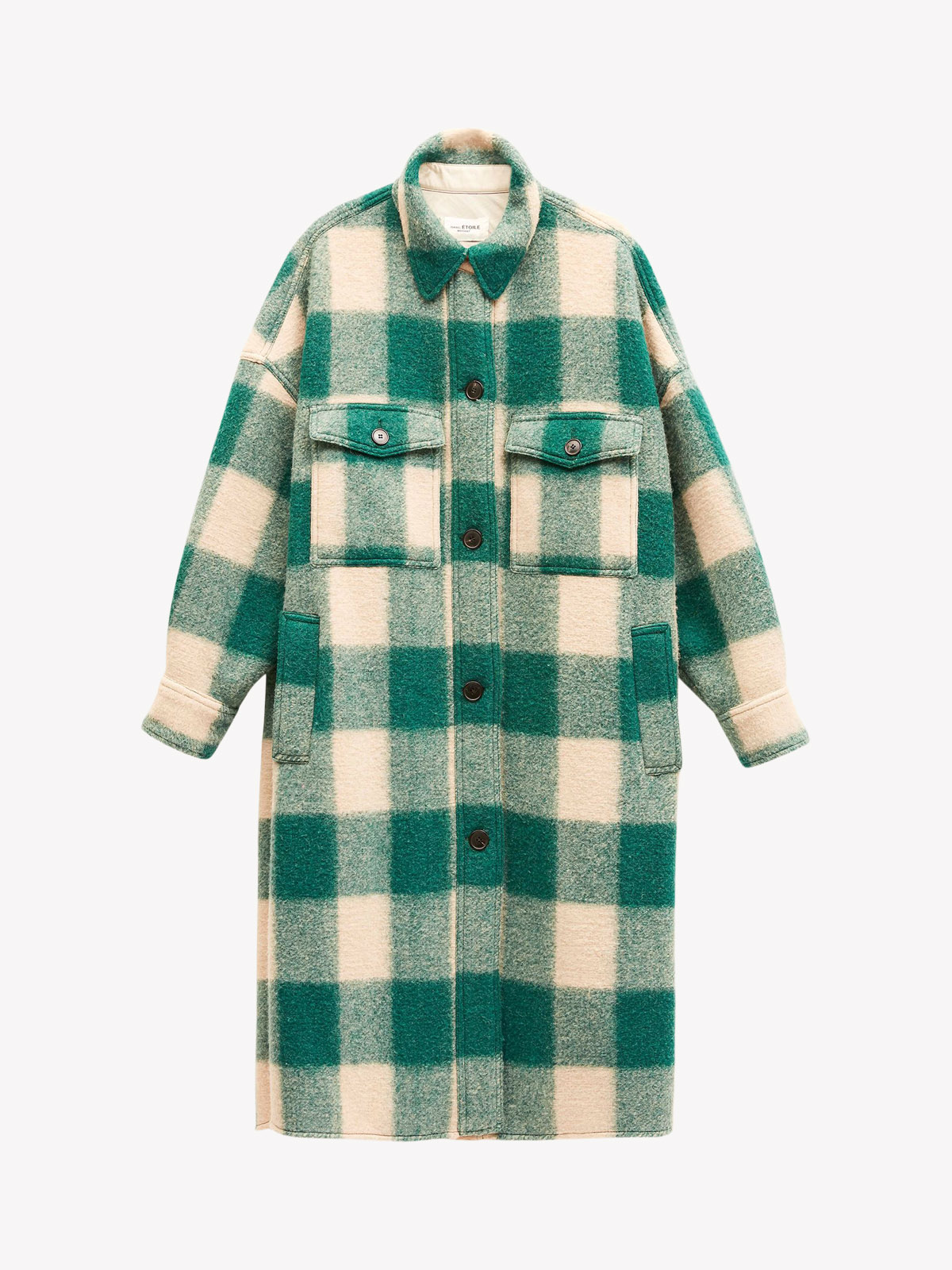 Isabel Marant Etoile - FONTIZI ULDFRAKKE GRØN Isabel Marant Etoile - FONTIZI ULDFRAKKE GRØN