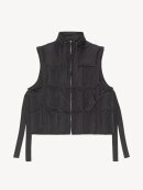 Ganni - Oversized Shiny Puff Vest Sort