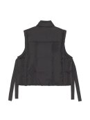 Ganni - Oversized Shiny Puff Vest Sort