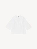 Ganni - COTTON POPLIN COLLAR BLUSE WHITE