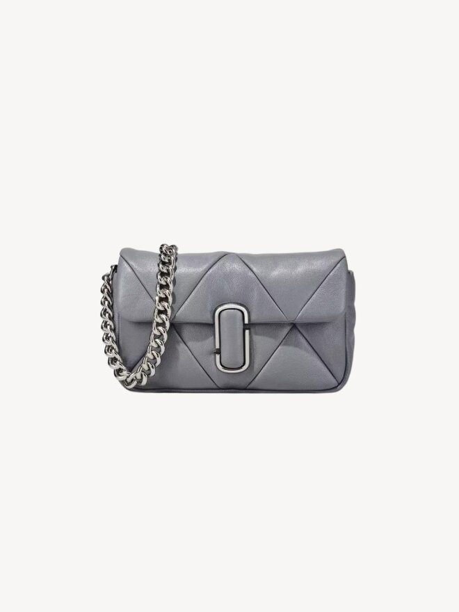 Marc Jacobs - PUFFY DIAMOND QUILTED J MARC SHOULDER BAG GREY